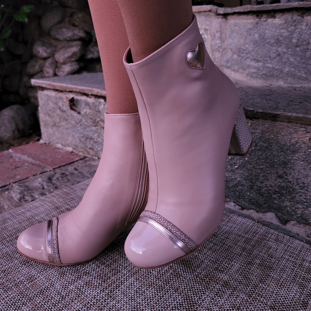 Nemonic Frida Bootie Nude Leather